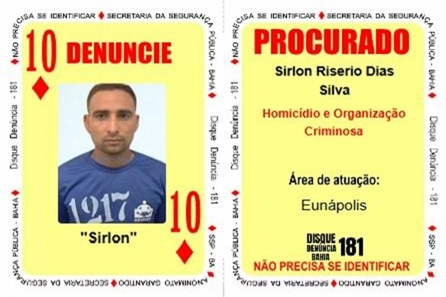 Seis criminosos são inseridos no Baralho do Crime da Segurança Pública