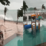 Após dias chuvosos, grandes ondas causam estragos no Yacht Clube Salvador